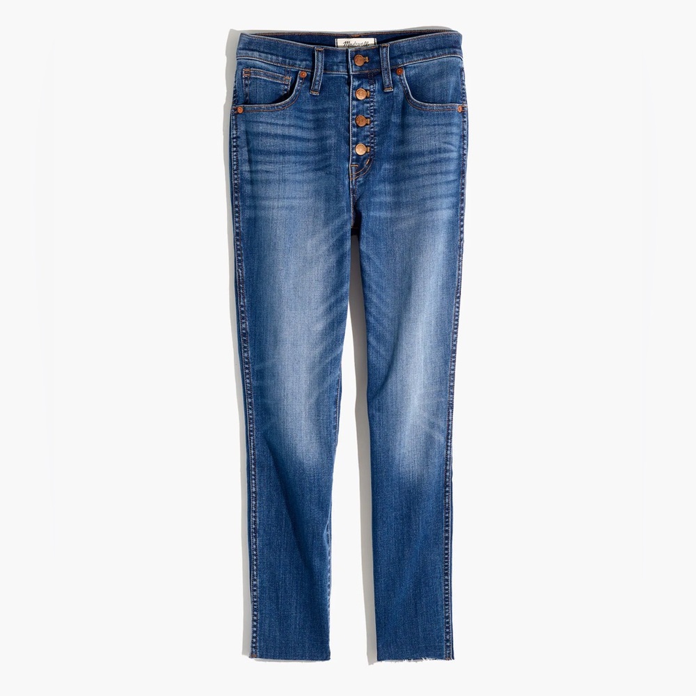 MADEWELL 10" High-Rise Skinny Crop Jeans: Button-Front TENCEL™ Denim Edition